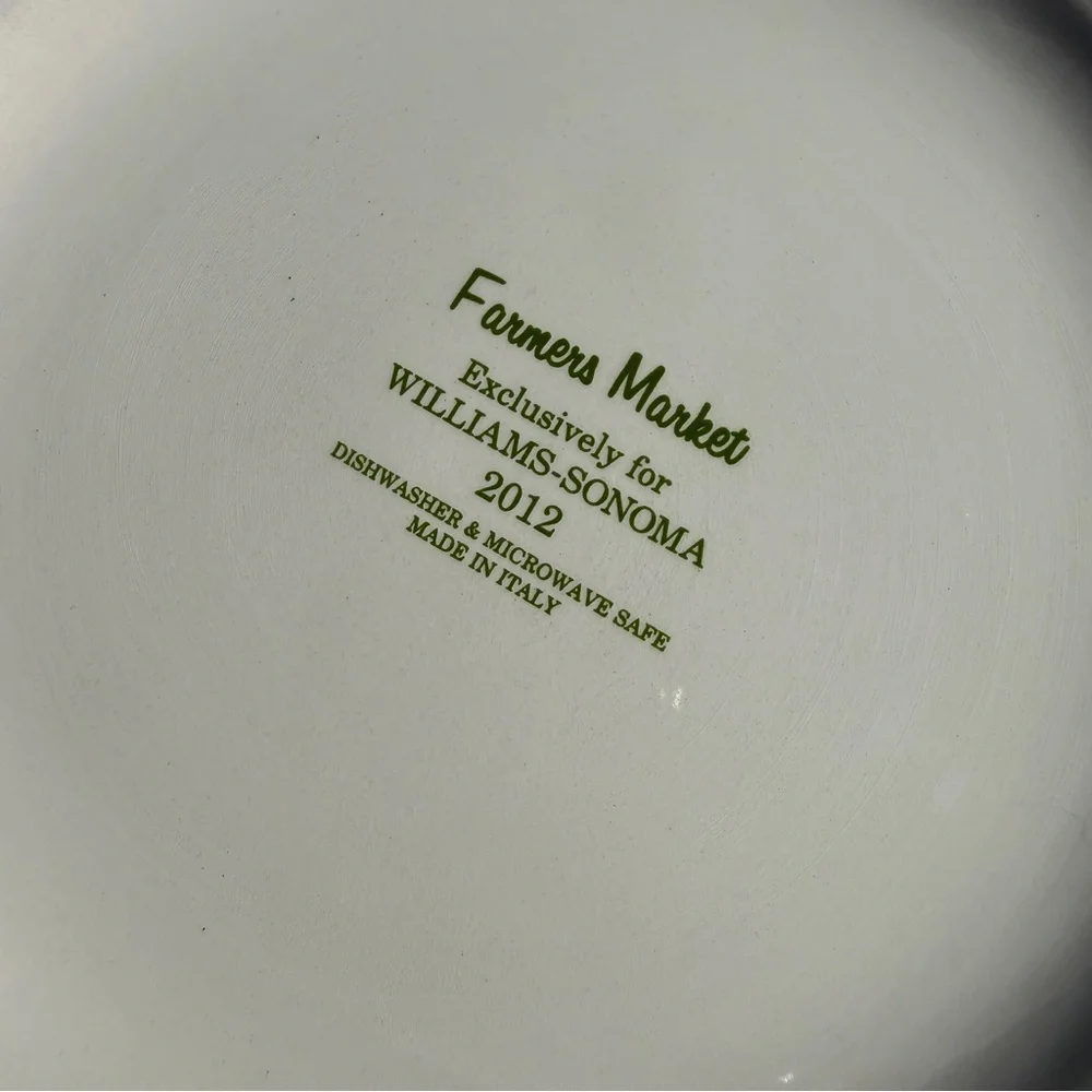 VTG 2012 Williams-Sonoma Farmers Market Pasta Bowl Cauliflower Botanical 10”